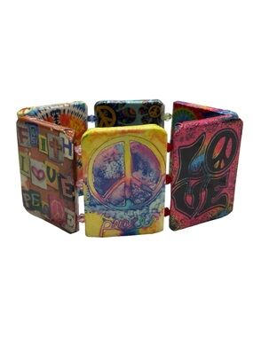 Vintage PEACE & LOVE Tile Stretch Bracelet